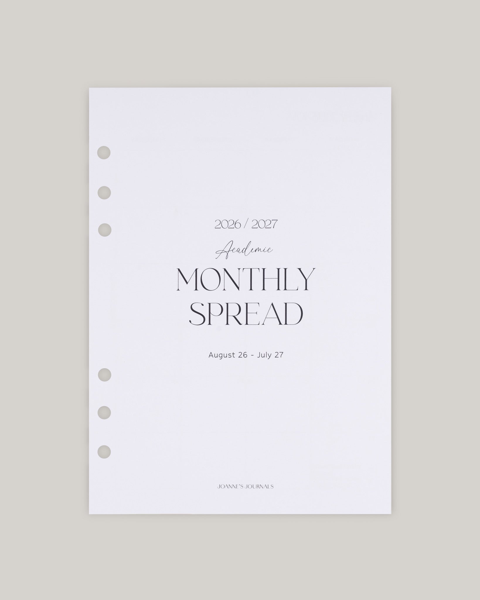 Minimalist Insert Bundle | Academic 2026-2027