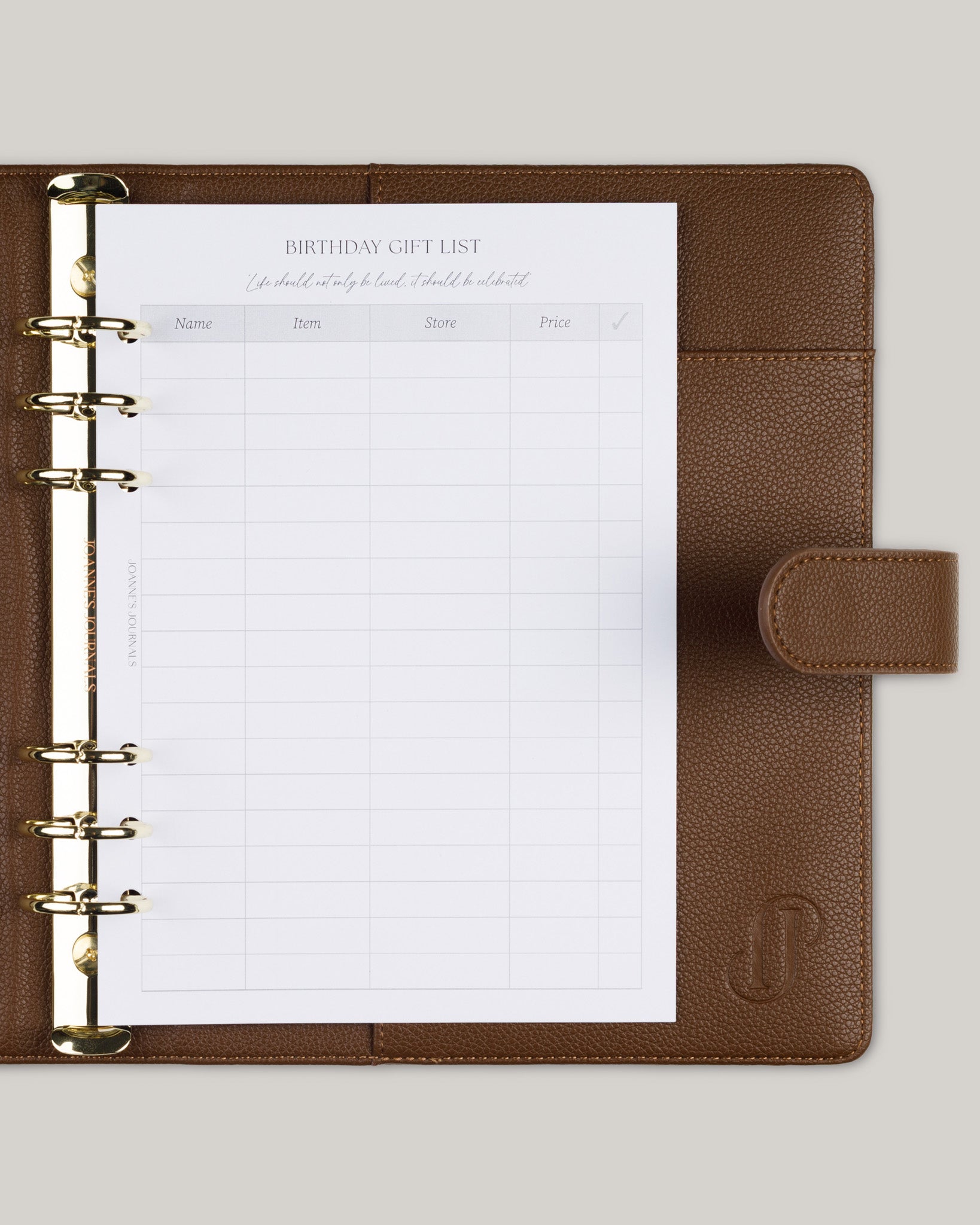Birthday Gift List