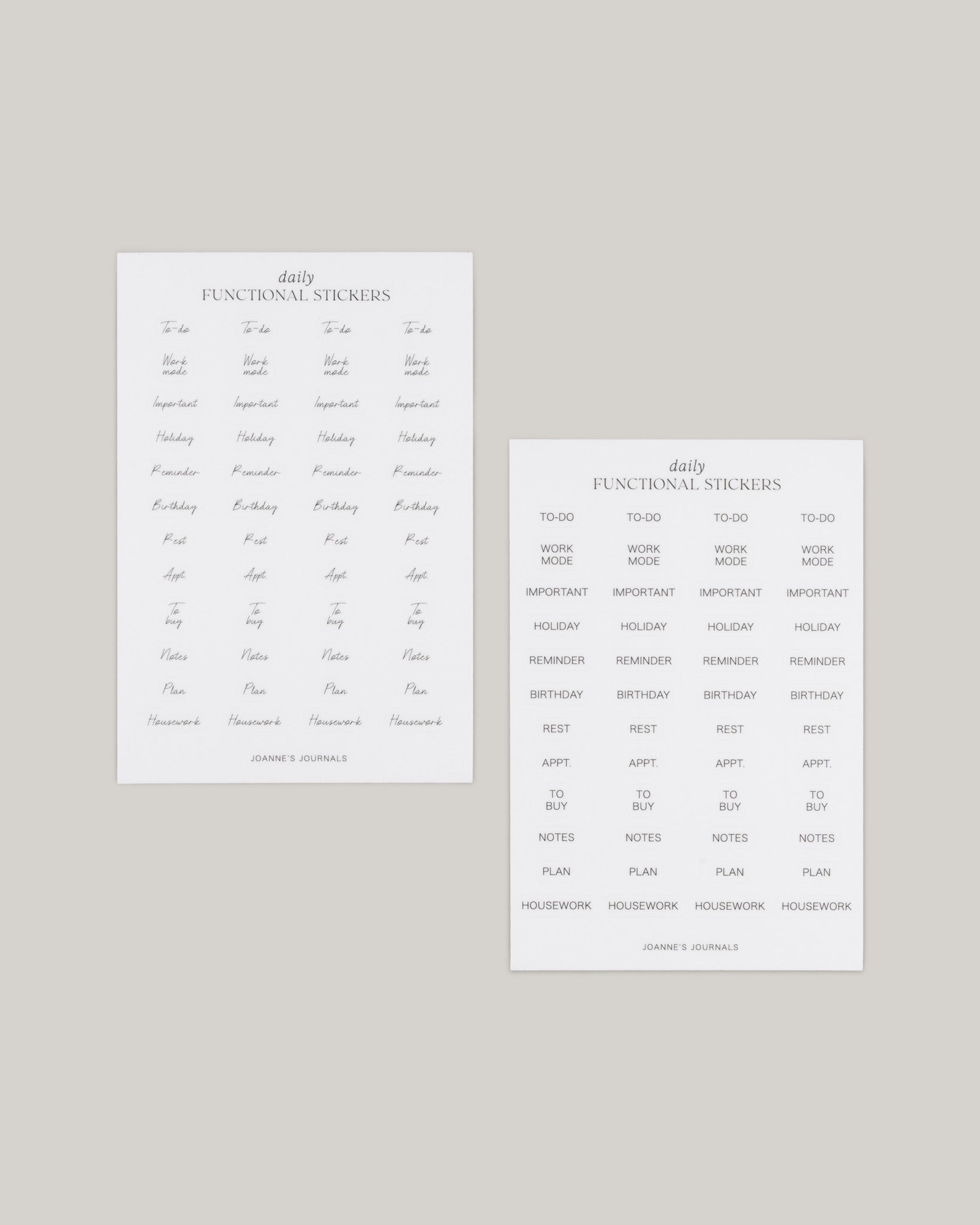 Transparent Planner Stickers (Pack Of 2)