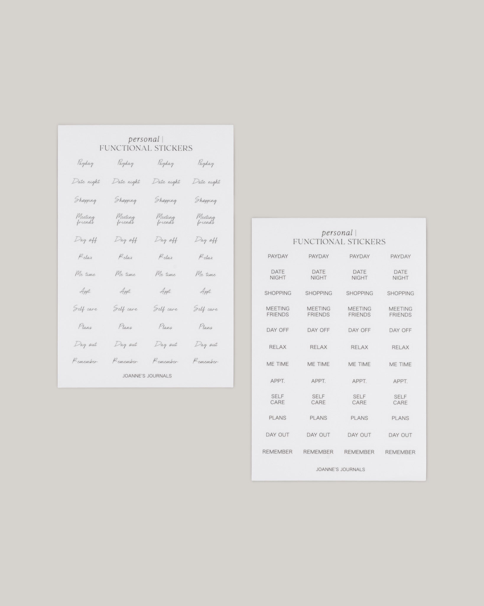 Transparent Planner Stickers (Pack Of 2)