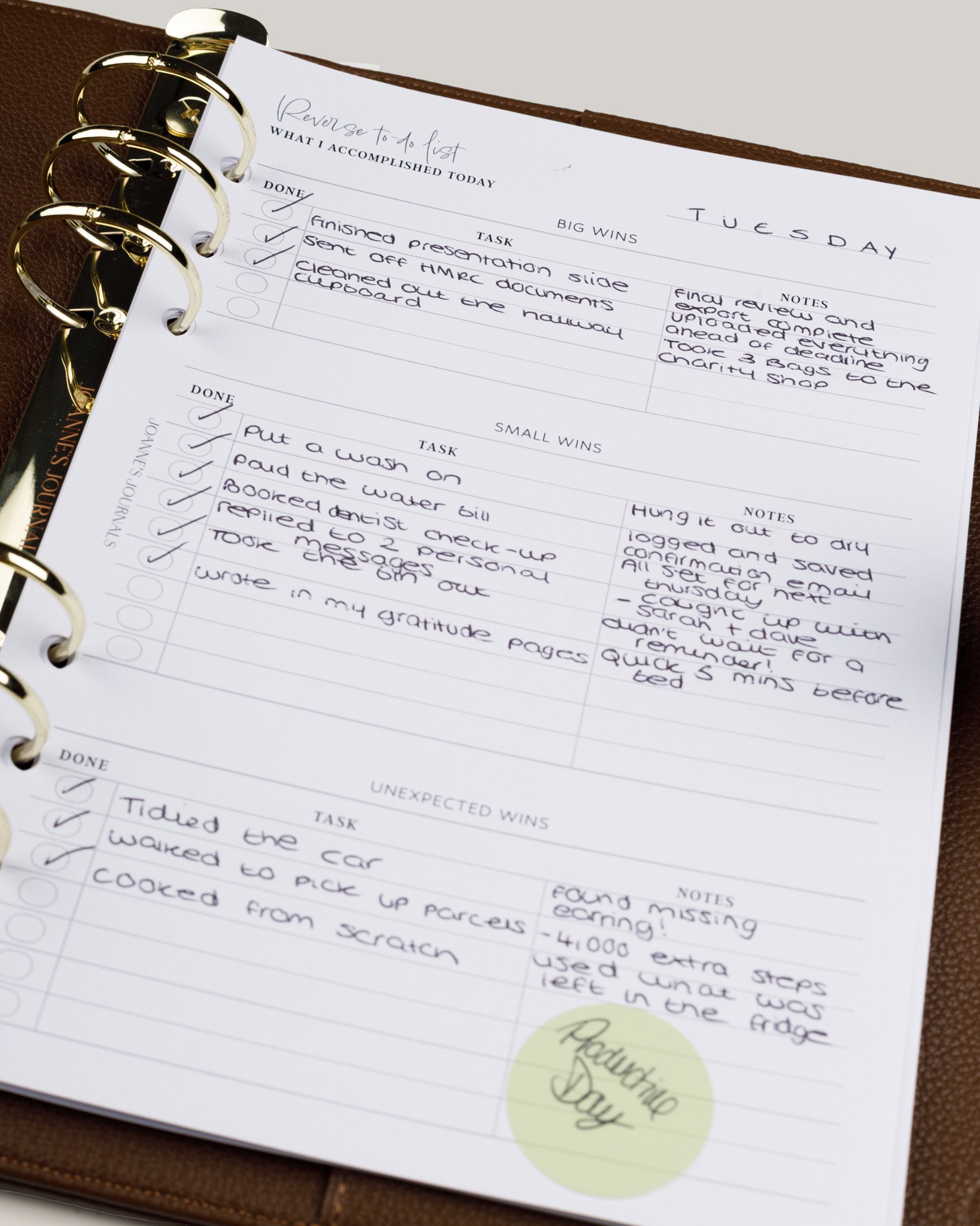 Reverse to-do list