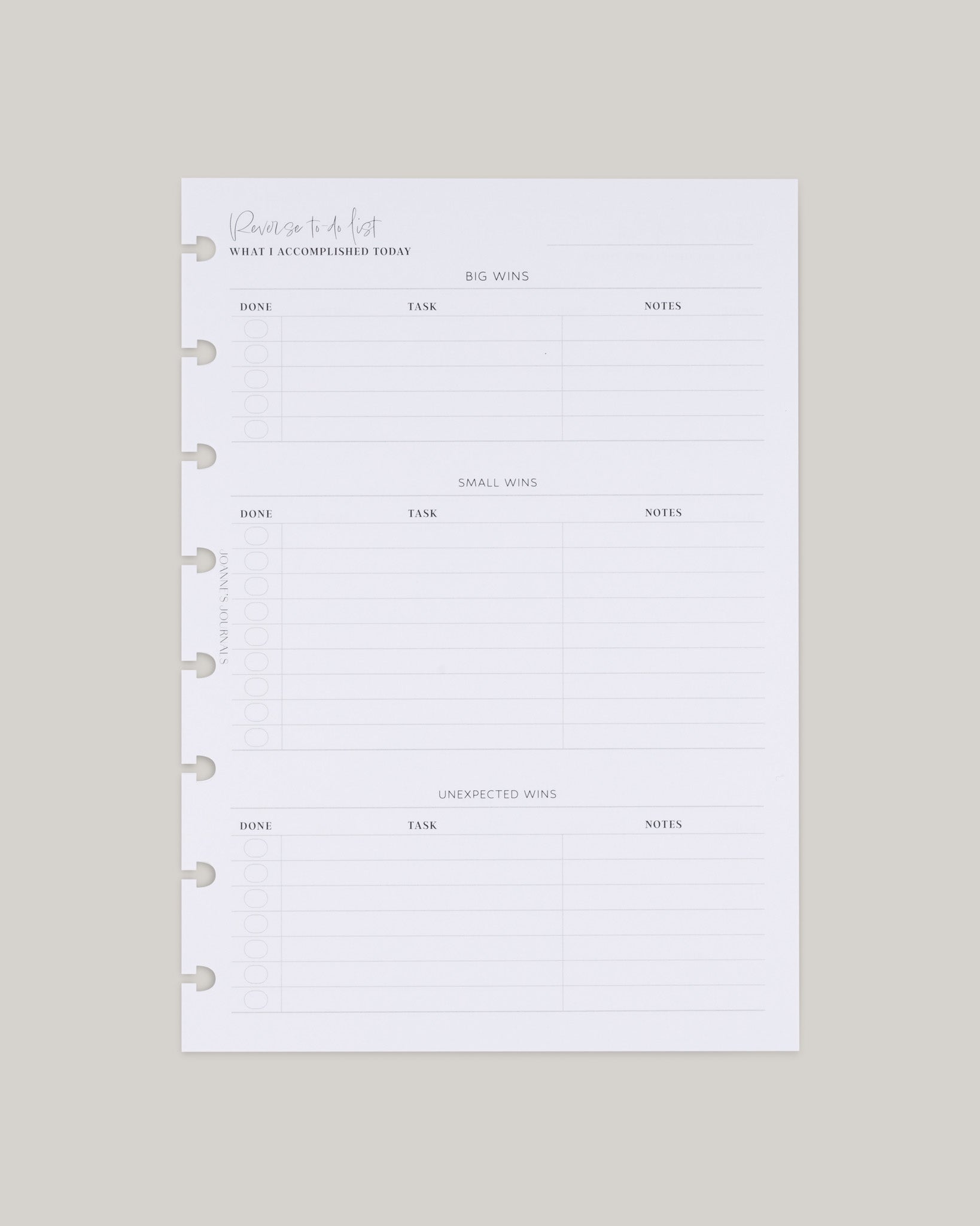 Reverse to-do list