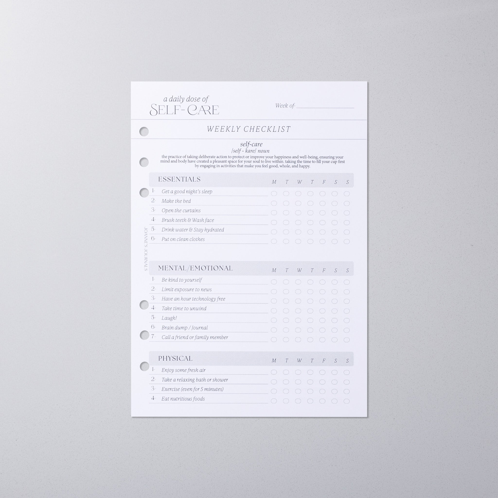 Self-Care Checklist