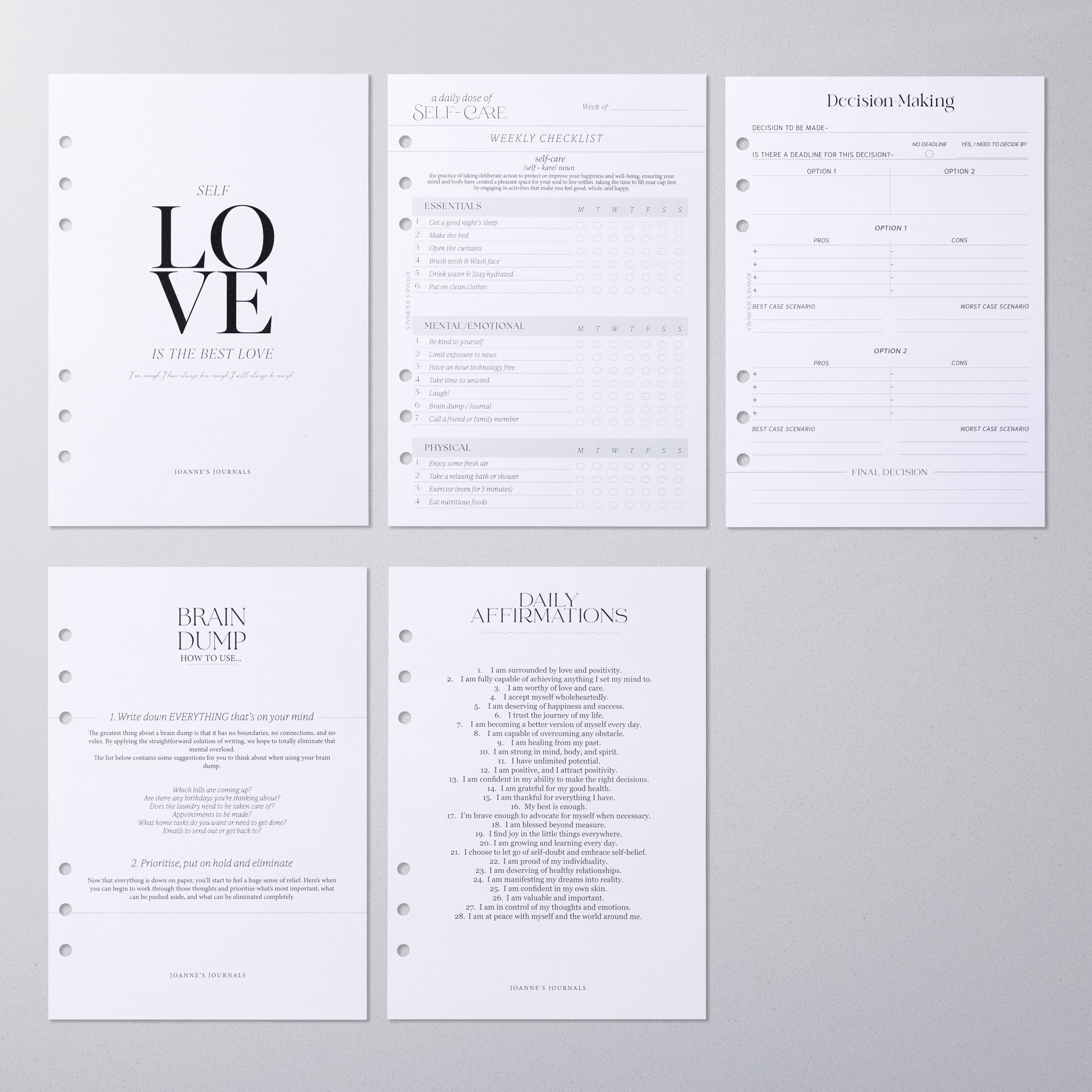 Self-Care Insert Bundle