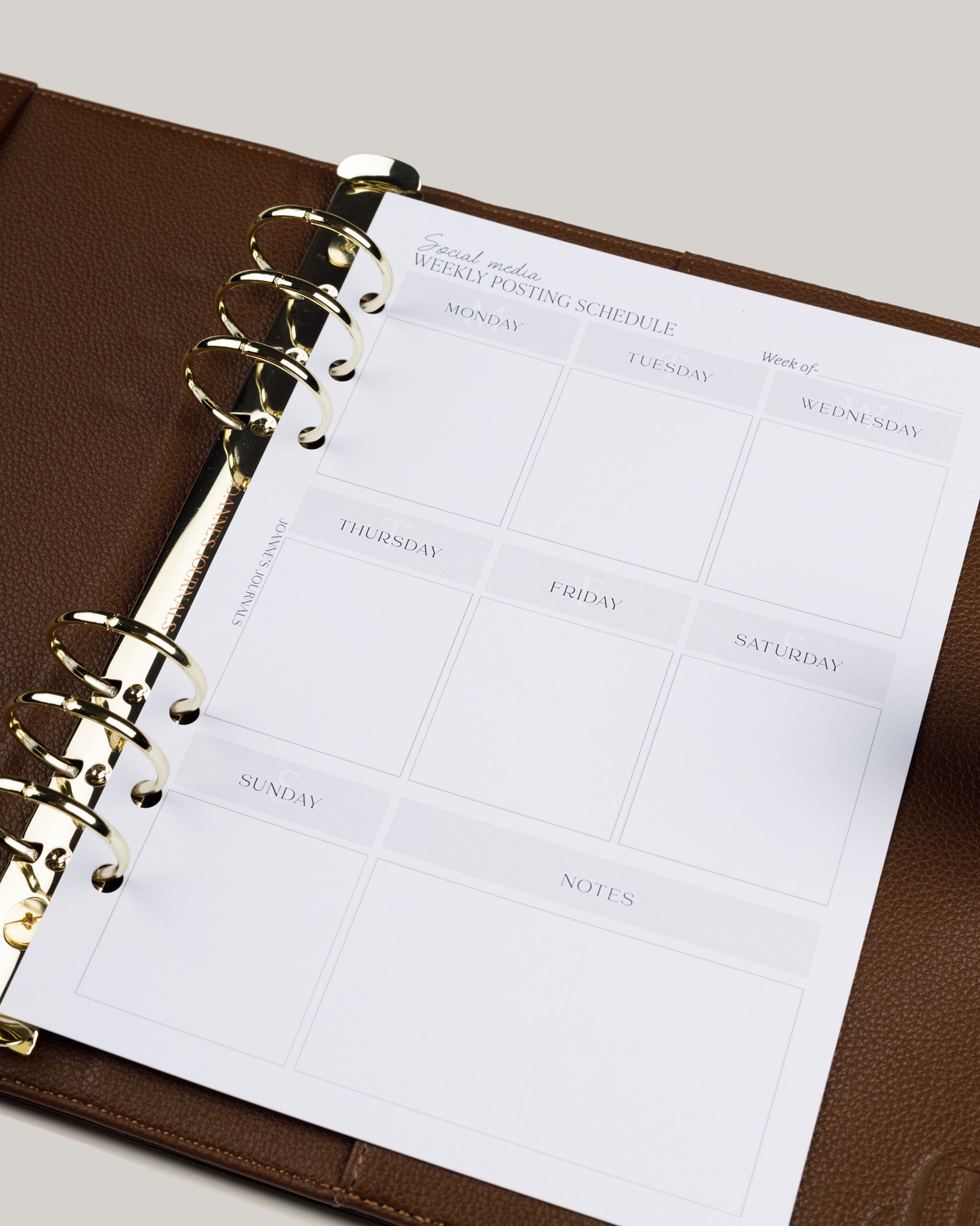 Social Media Weekly Posting Schedule