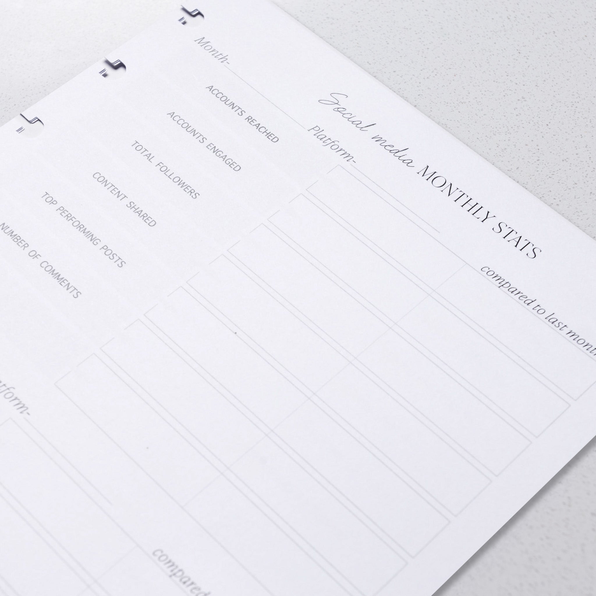 Social Media Monthly Stats