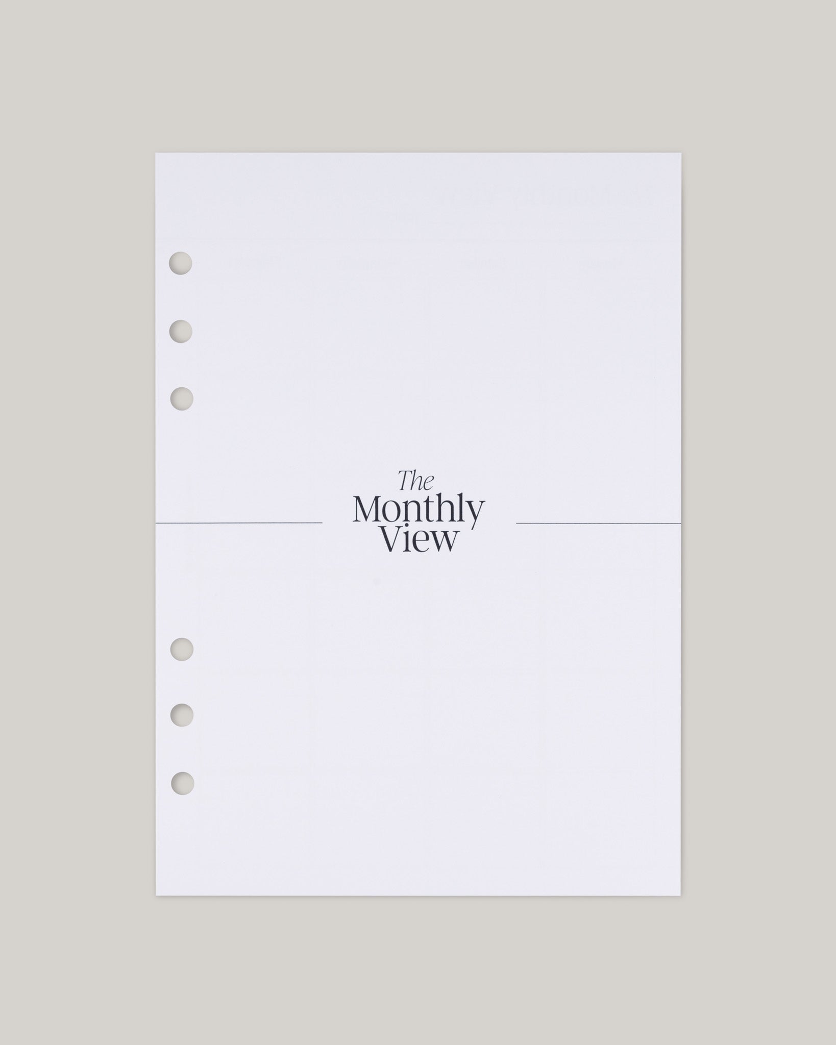 The Monthly View