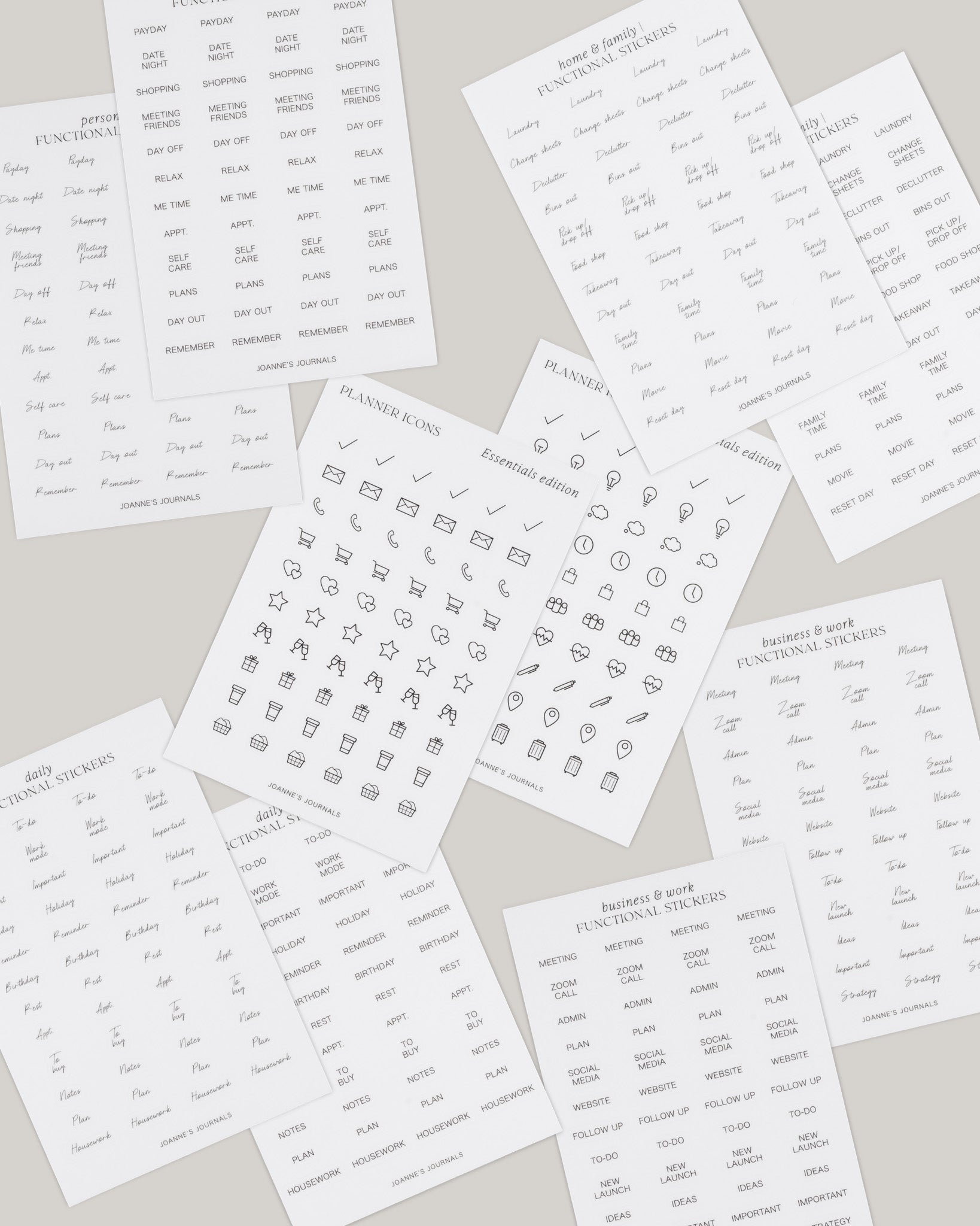 Transparent Planner Stickers (Pack Of 2)