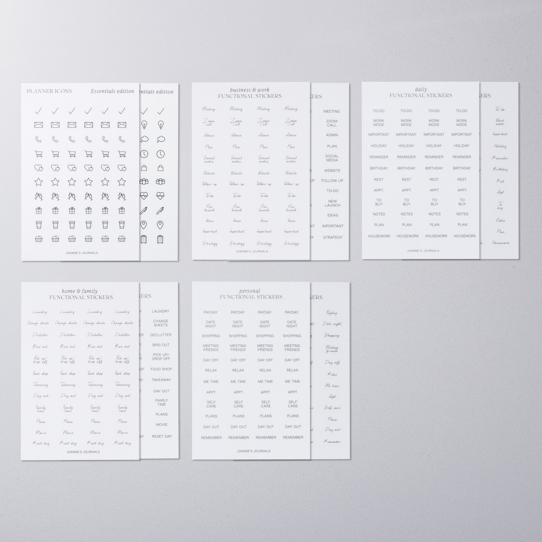 Transparent Planner Stickers (Pack Of 2)