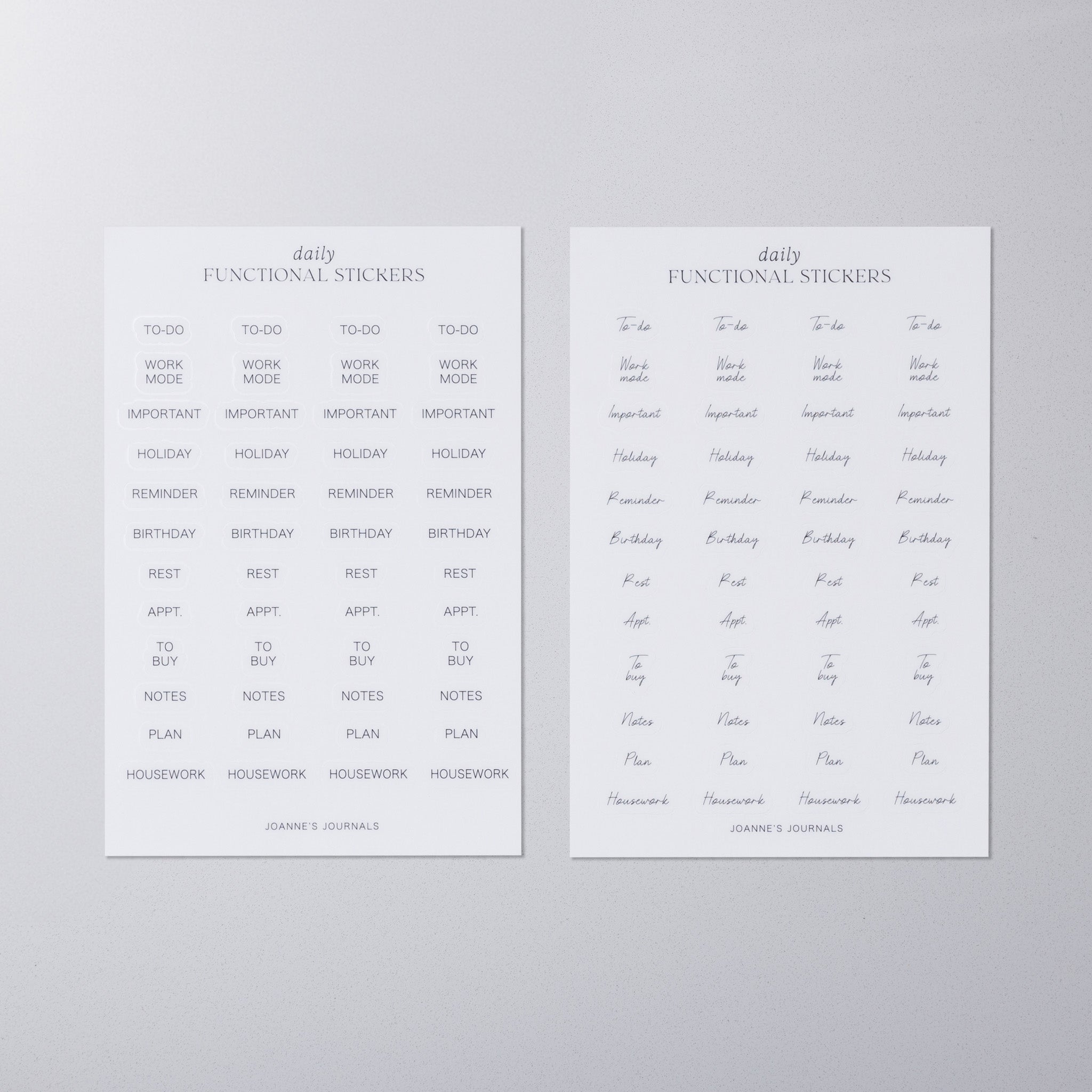 Transparent Planner Stickers (Pack Of 2)