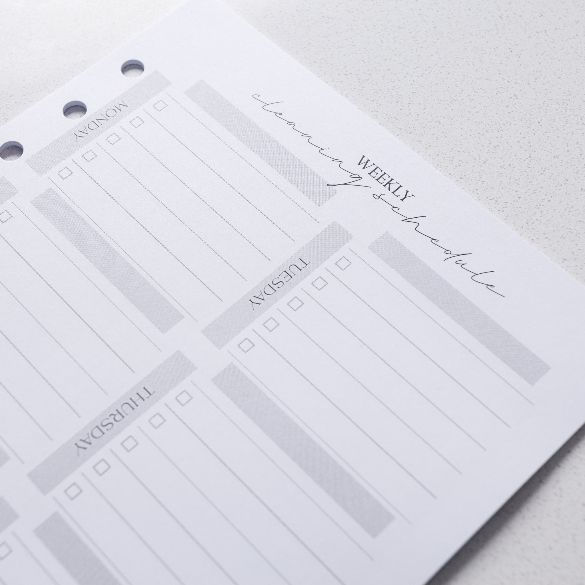 Weekly Cleaning Schedule