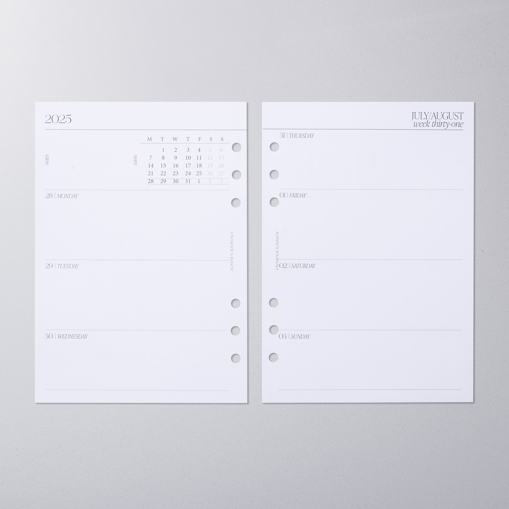 Week On Two Pages-2025 Aug-Dec