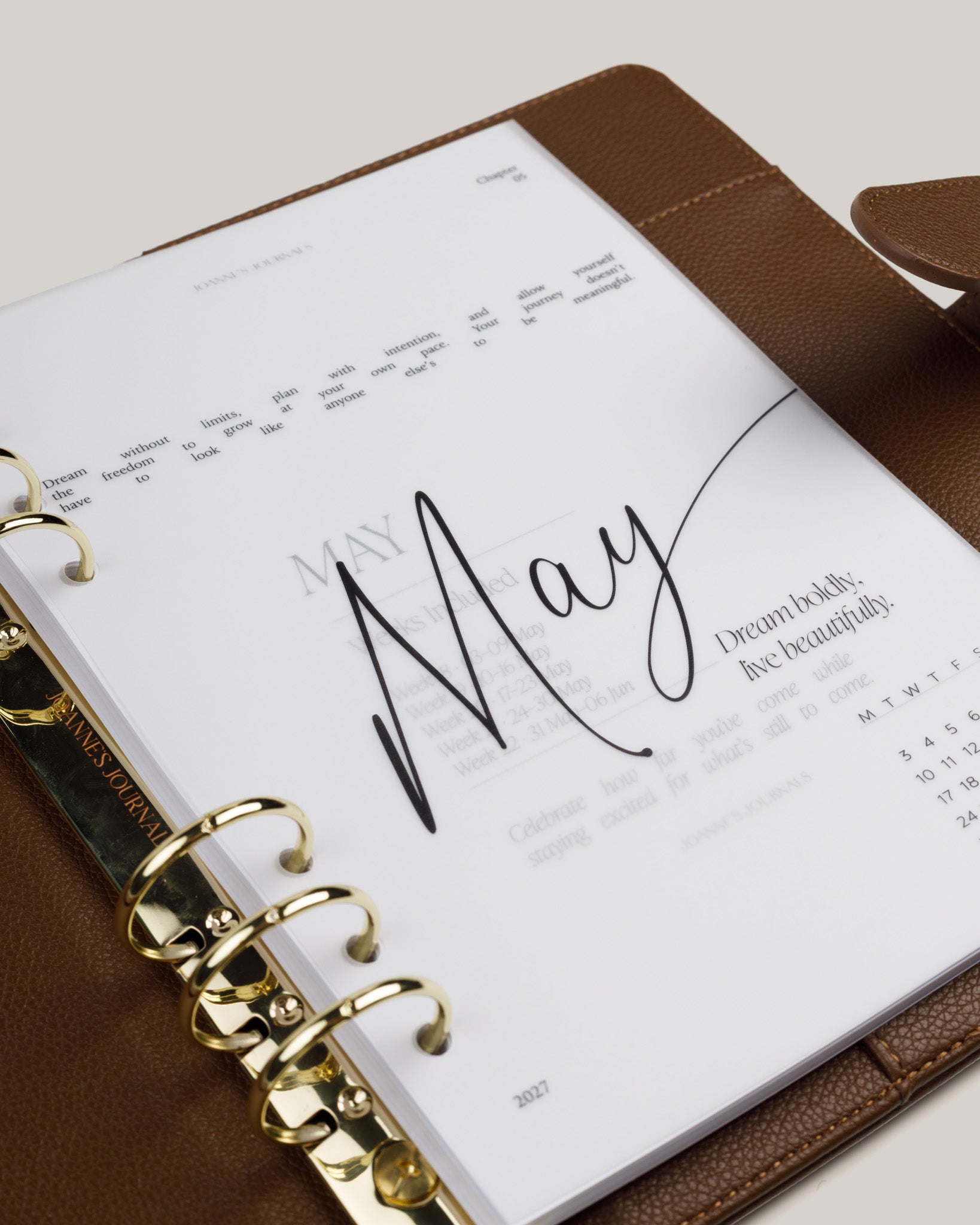 Monthly Vellum Dashboard Set | 2027
