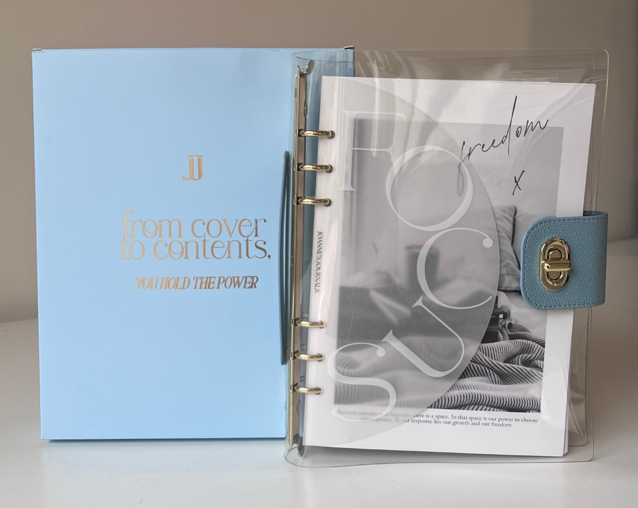 Ice Blue Transparent Ring Binder