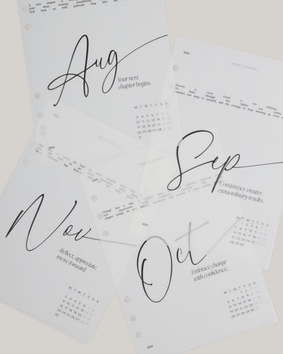 Monthly Vellum Dashboard Set | Academic 2026-2027