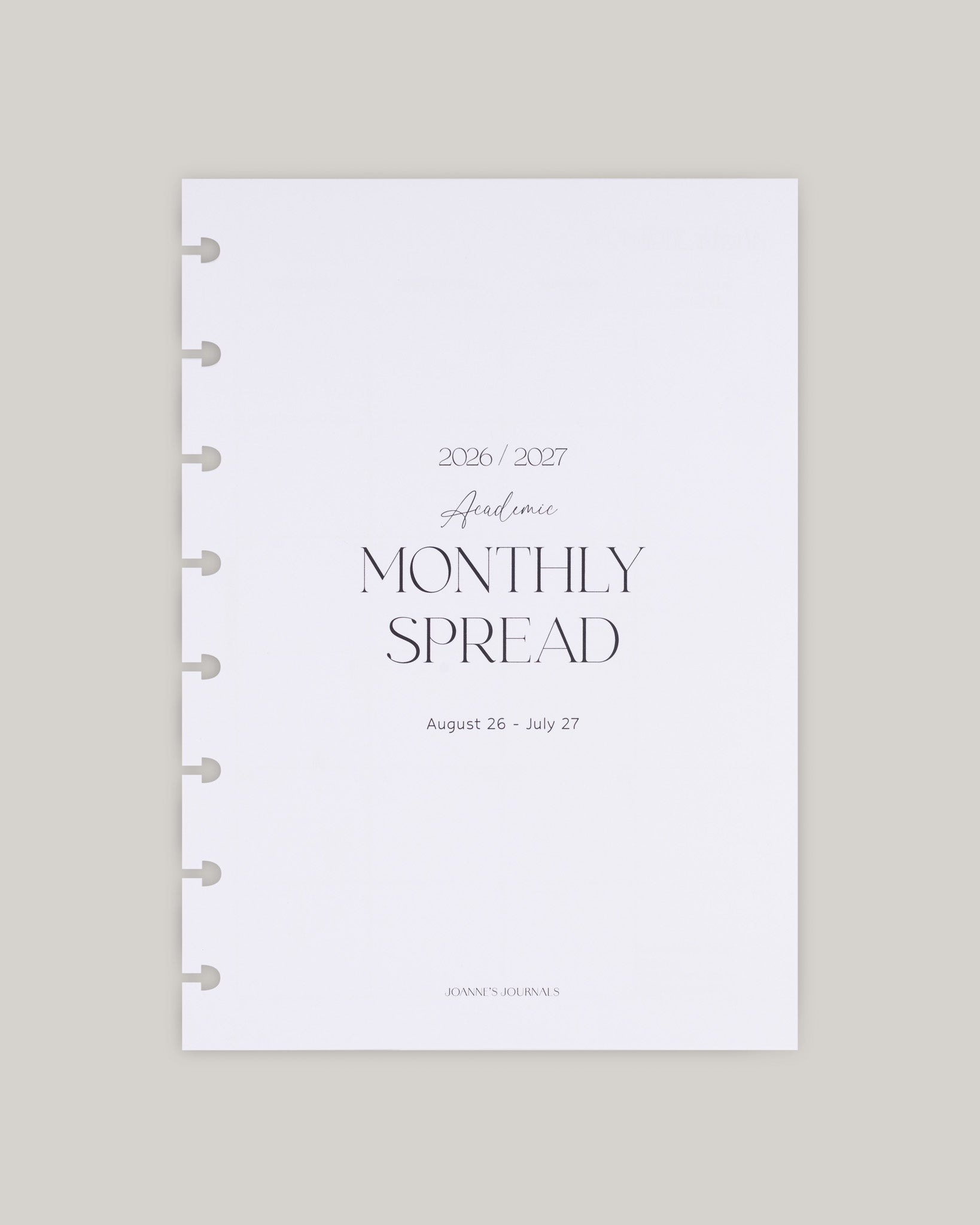 Monthly Spread | Academic 2026-2027