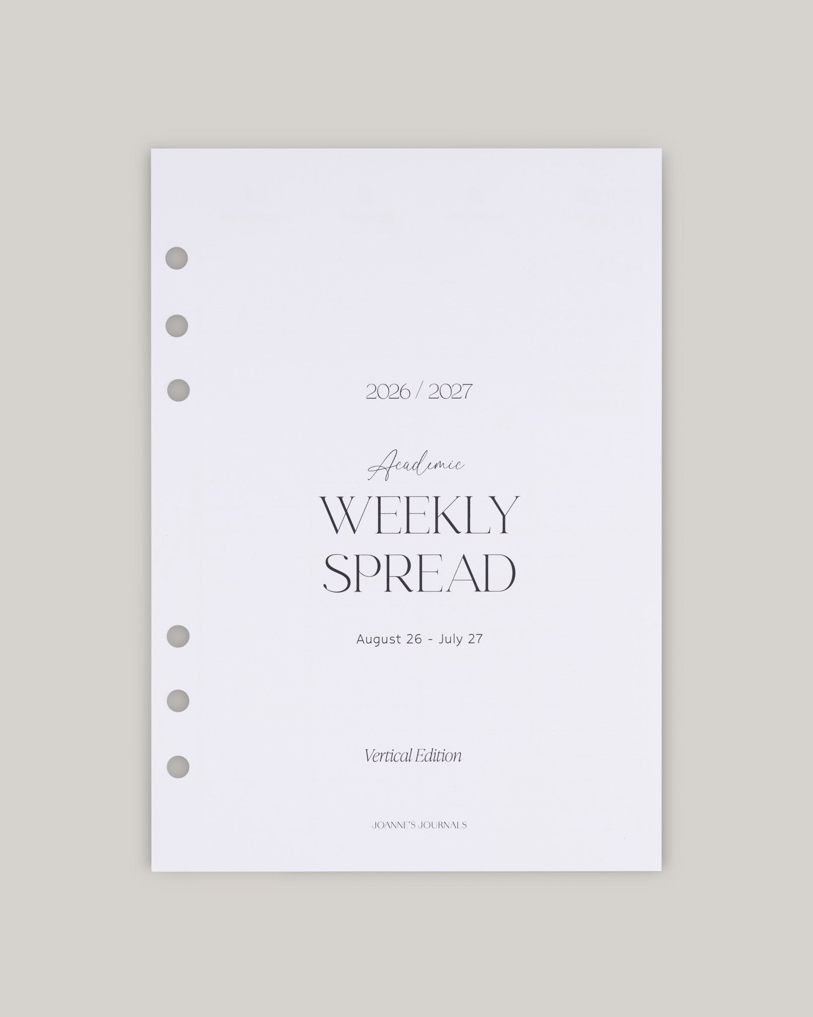 Minimalist Insert Bundle | Academic 2026-2027