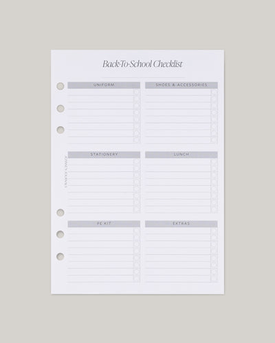 Back-To-School Checklist