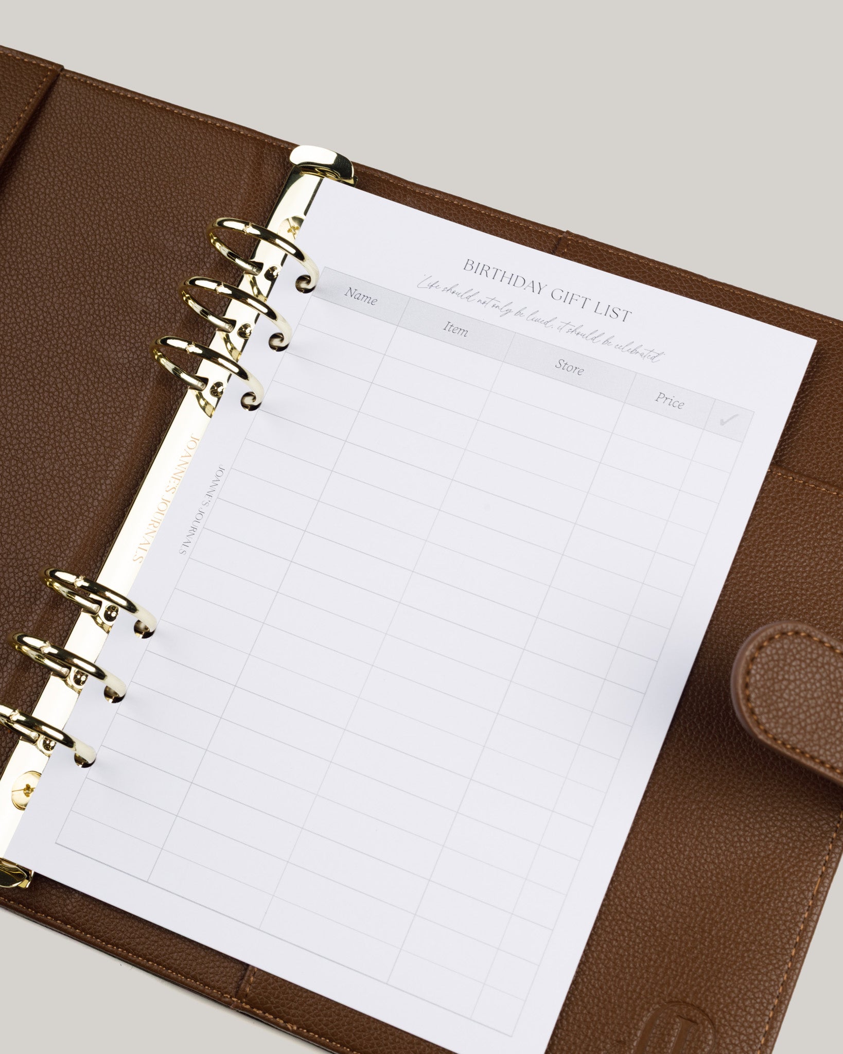 Birthday Gift List