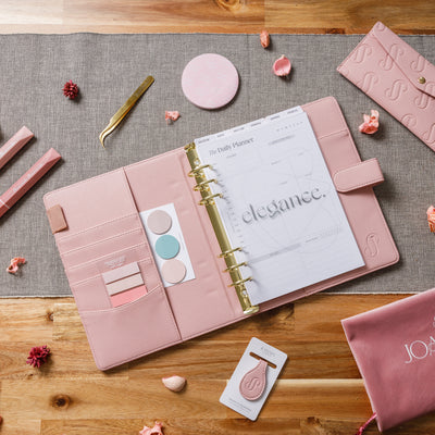 Luxe Vegan Leather Binder - Blossom Dust