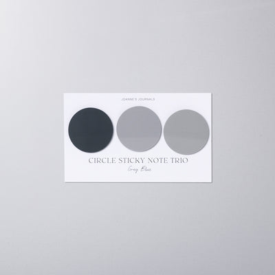 Circle Sticky Note Trio - Grey Blue