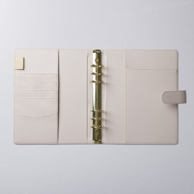 Vegan Leather Ring Binders - Ivory