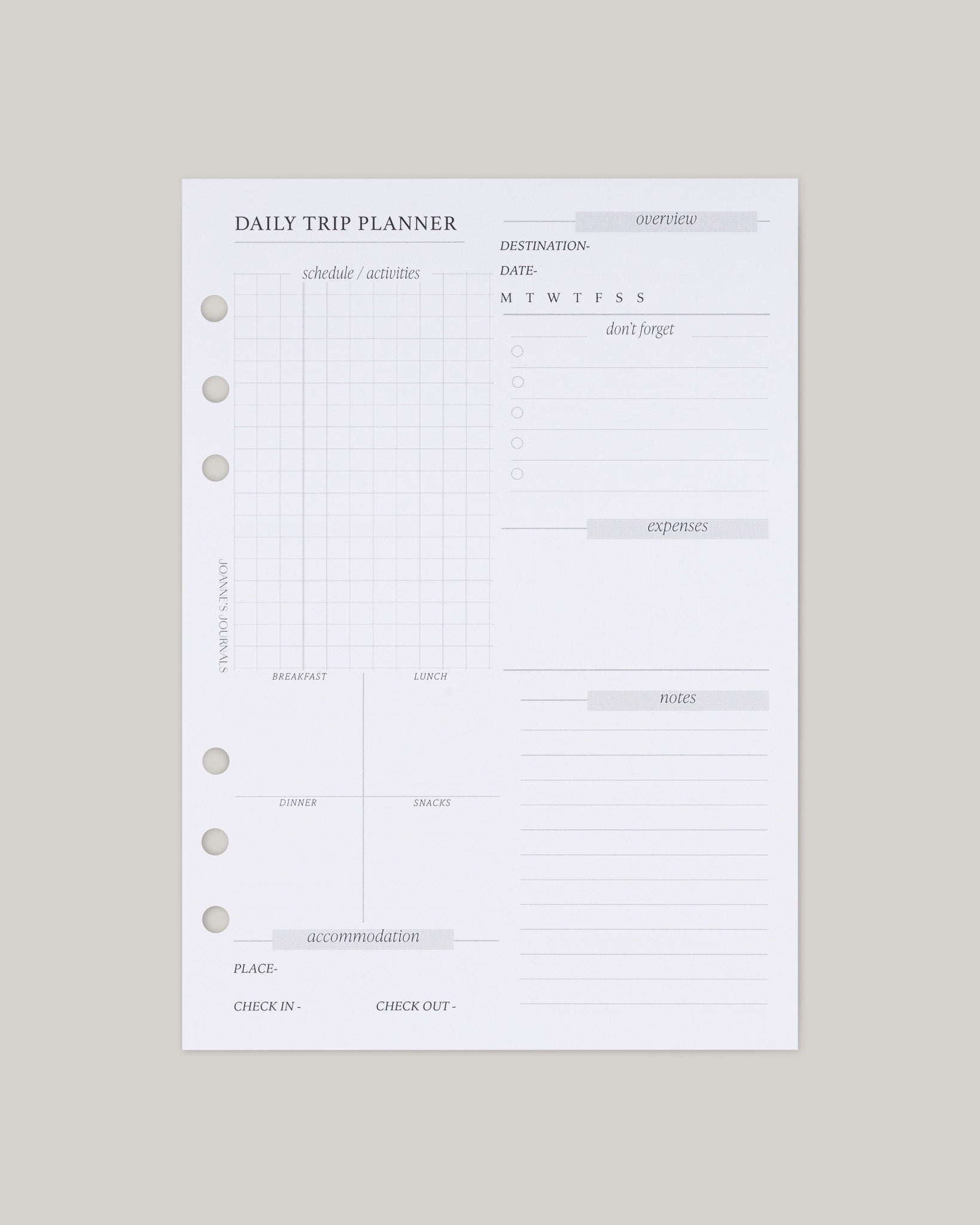 Daily Trip Planner