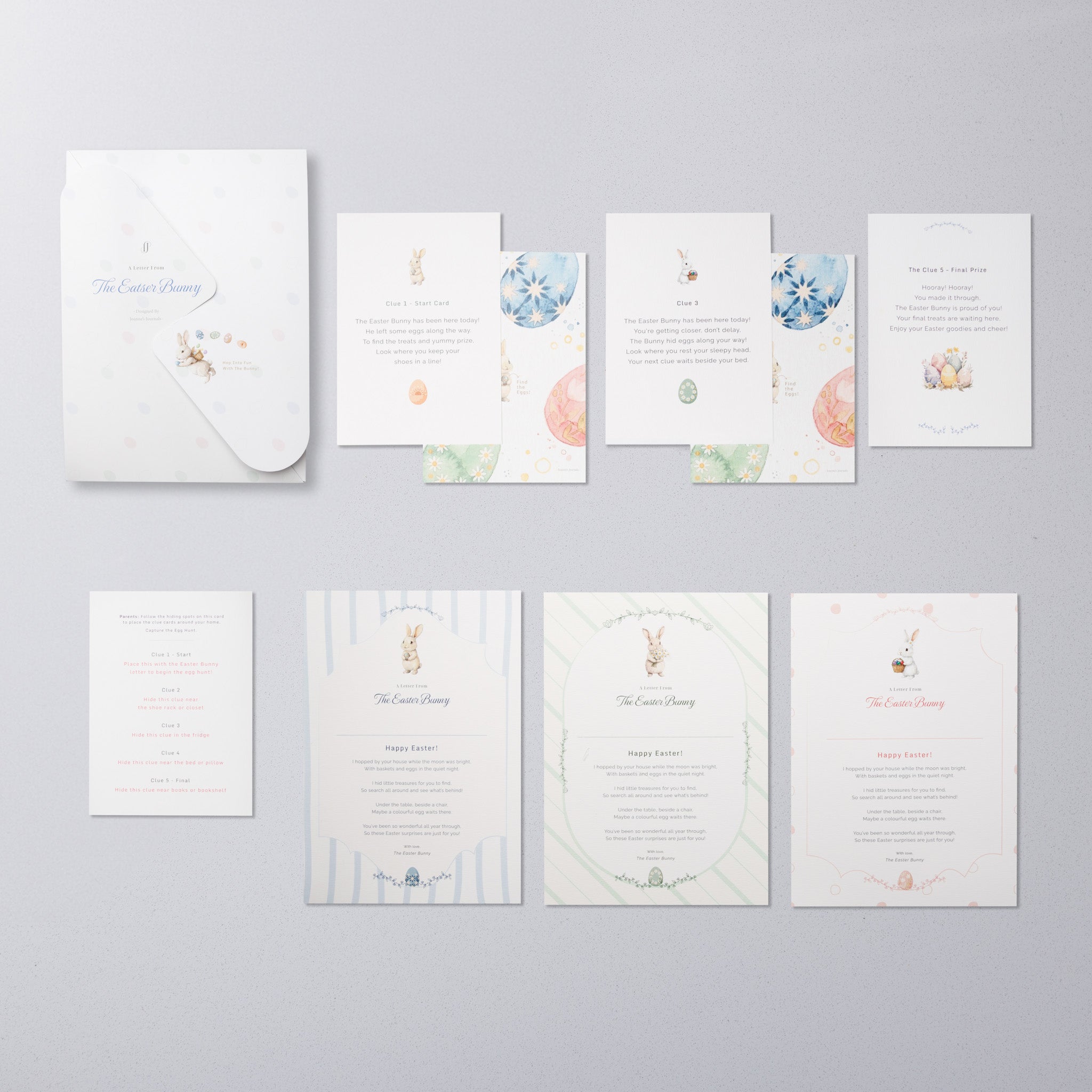 The Easter Bunny’s Egg Hunt Adventure – Letter & Clue Card Kit