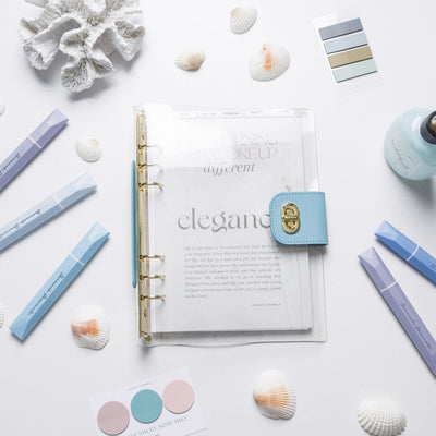 Transparent Ring Binders - Ice Blue