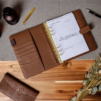 Luxe Vegan Leather Binder - Marbled Oak