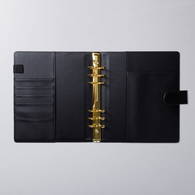 Vegan Leather Ring Binders - Midnight Black