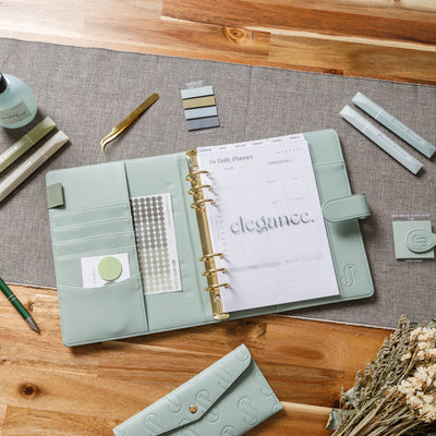 Luxe Vegan Leather Binder - Mint Paradise