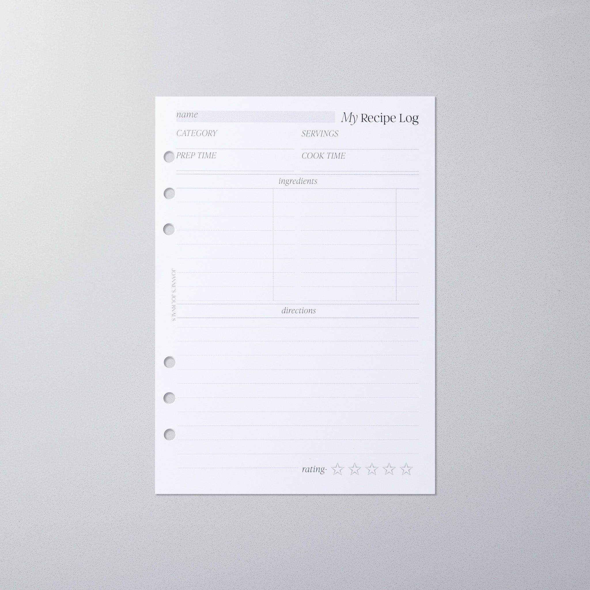 Recipe Log