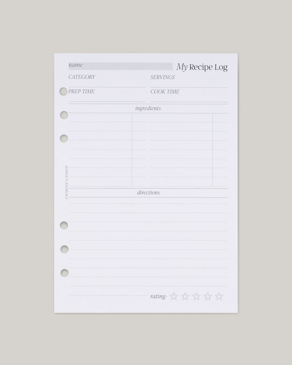 Recipe Log