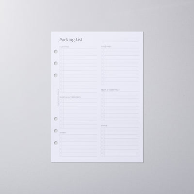 Packing List