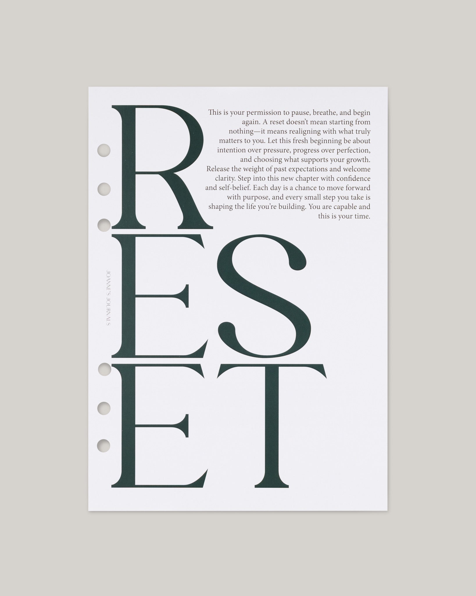 Reset Dashboard