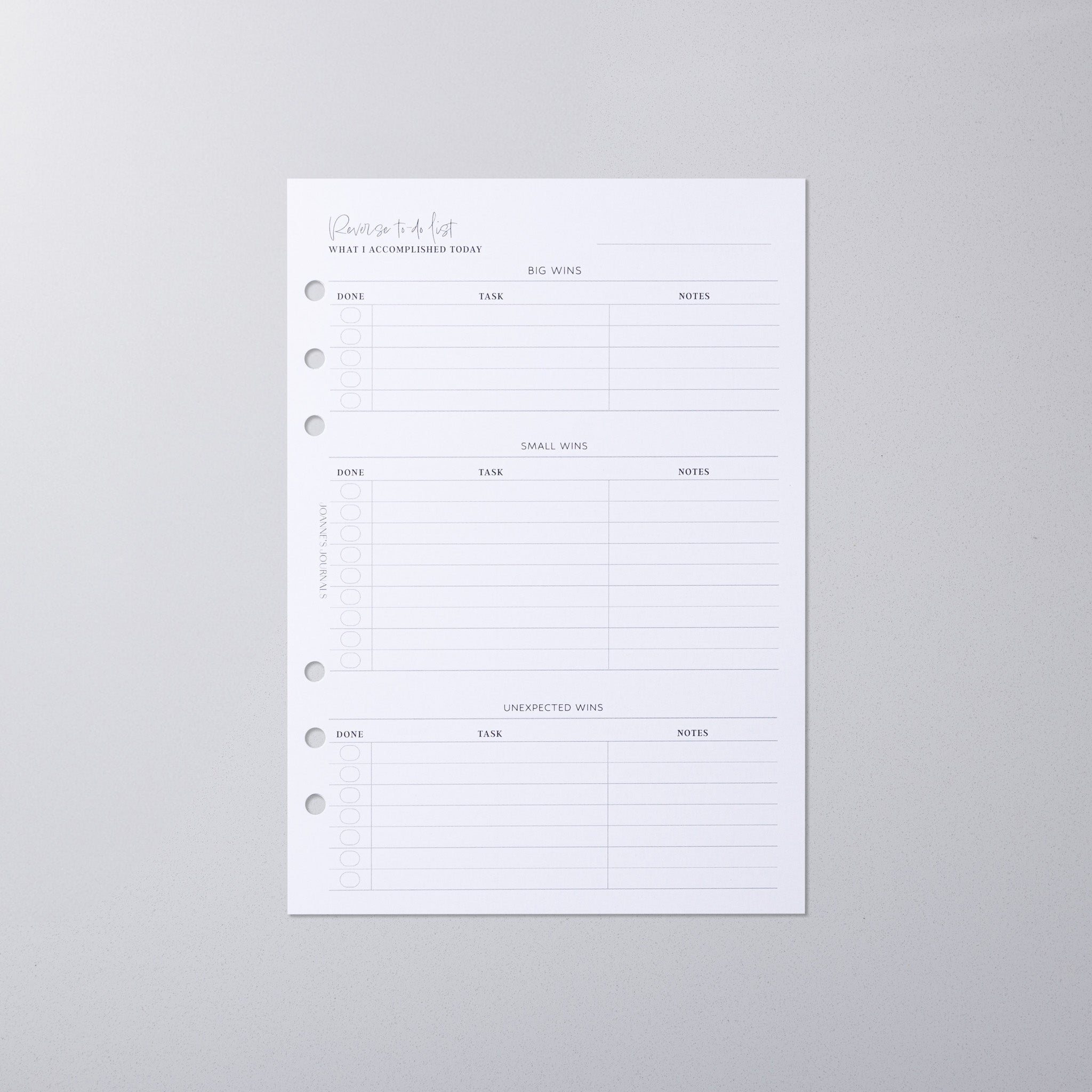 Reverse to-do list