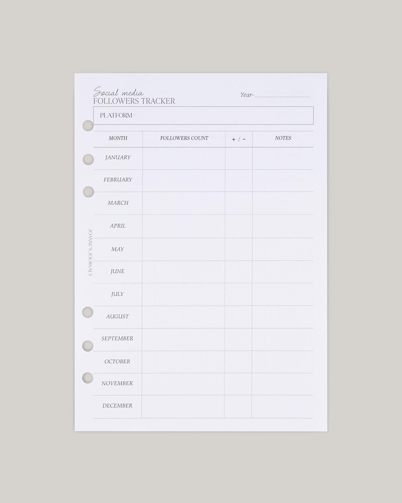 Social Media Followers Tracker
