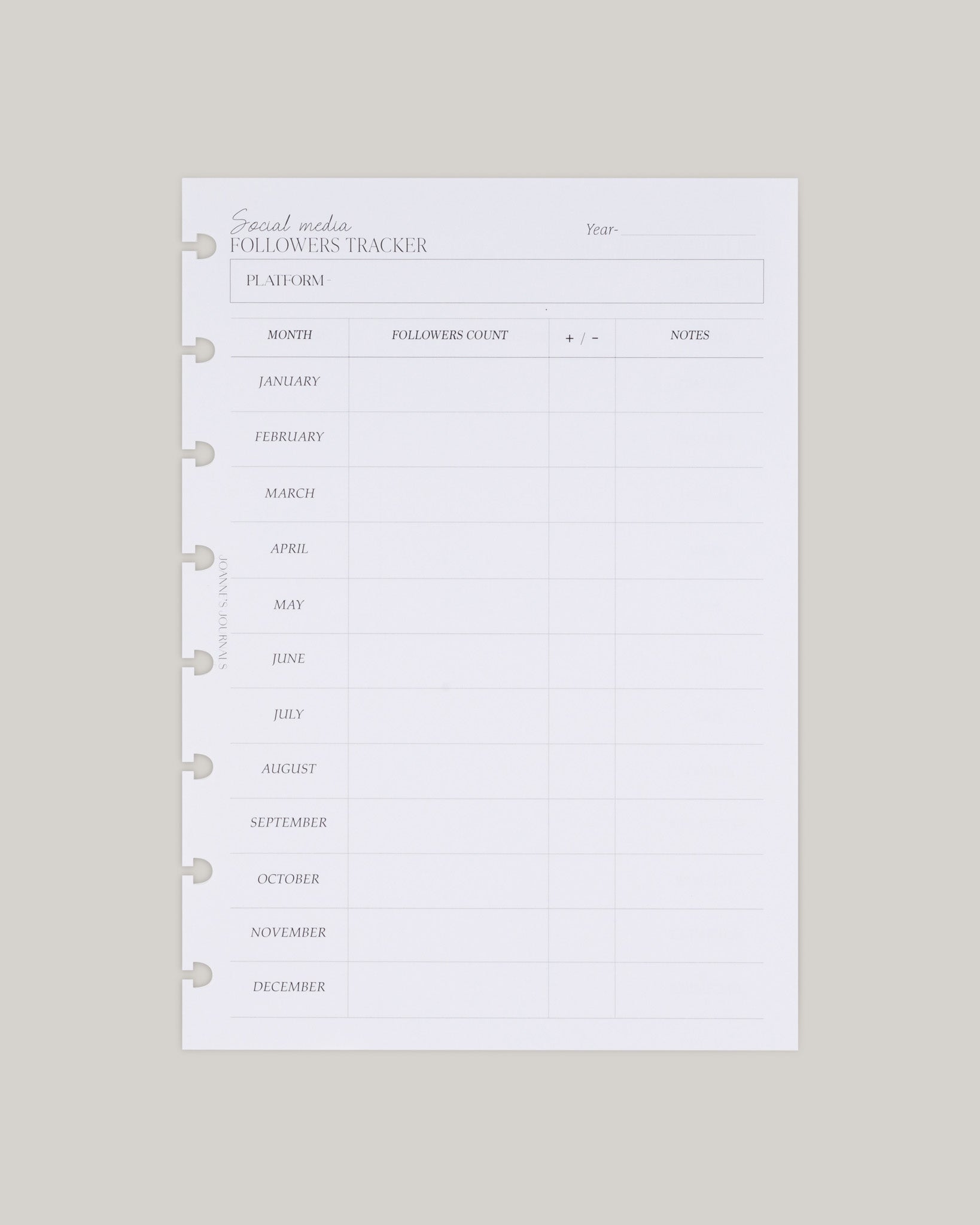Social Media Followers Tracker