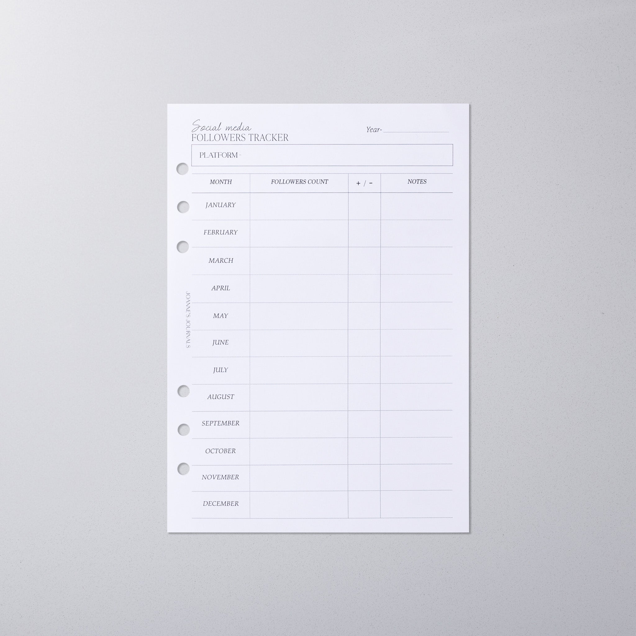 Social Media Followers Tracker
