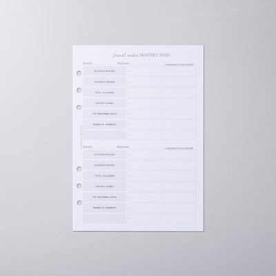 Social Media Monthly Stats