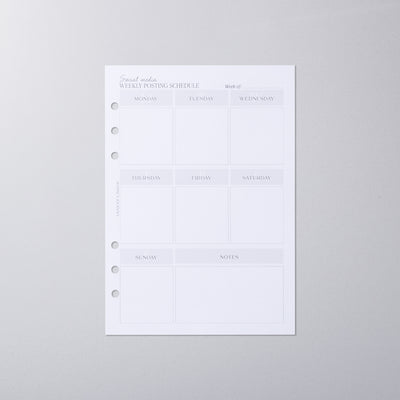 Social Media Weekly Posting Schedule