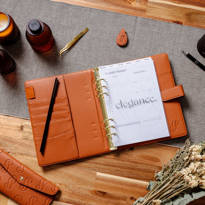 Luxe Vegan Leather Binder - Sun-kissed Copper