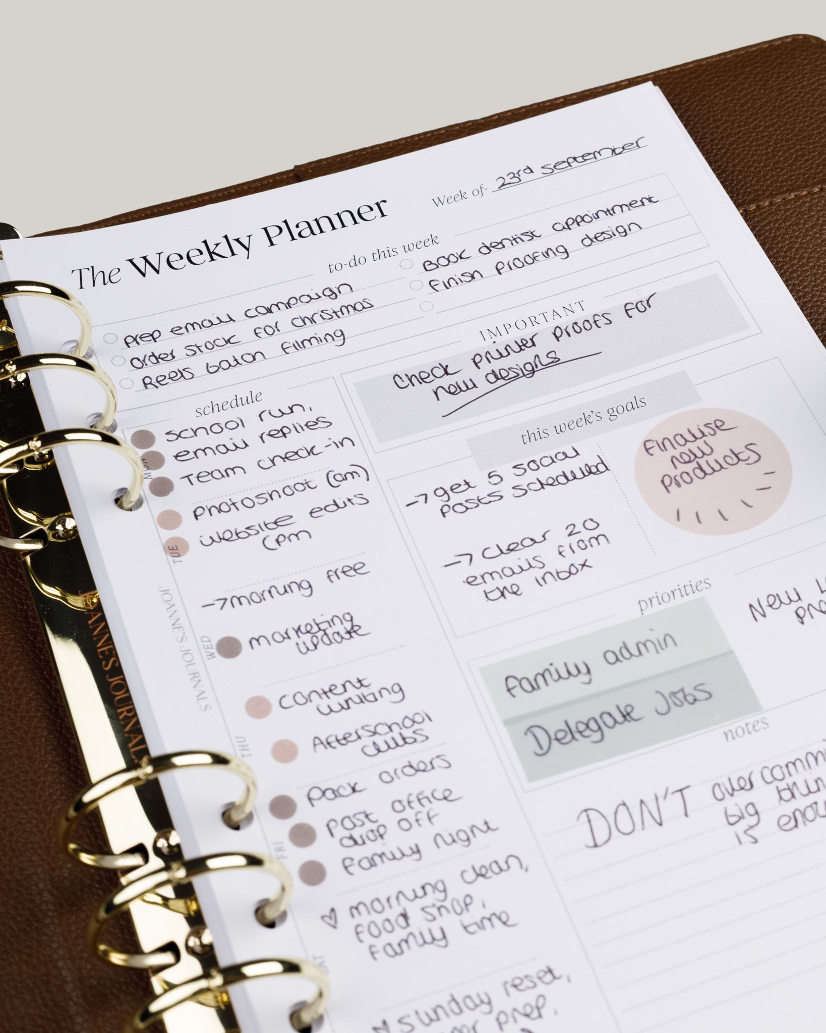 The Weekly Planner