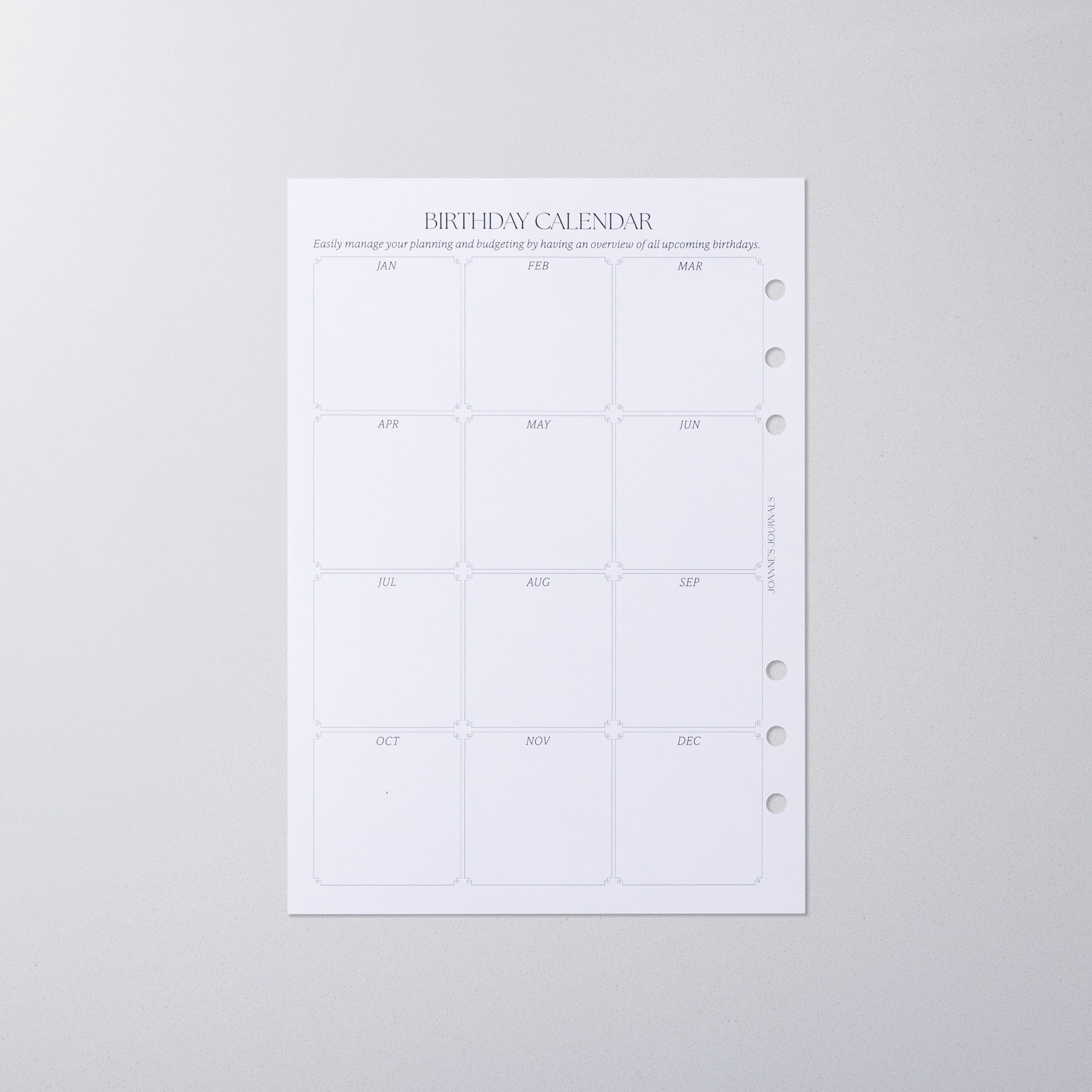 Birthday Calendar