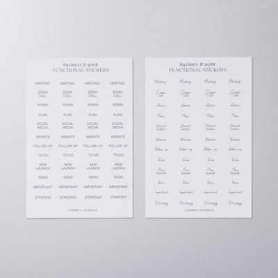 Transparent Planner Stickers (Pack Of 2) - Business & Work (Pack Of 2)