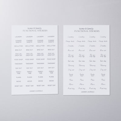 Transparent Planner Stickers (Pack Of 2) - Home & Family (Pack Of 2)
