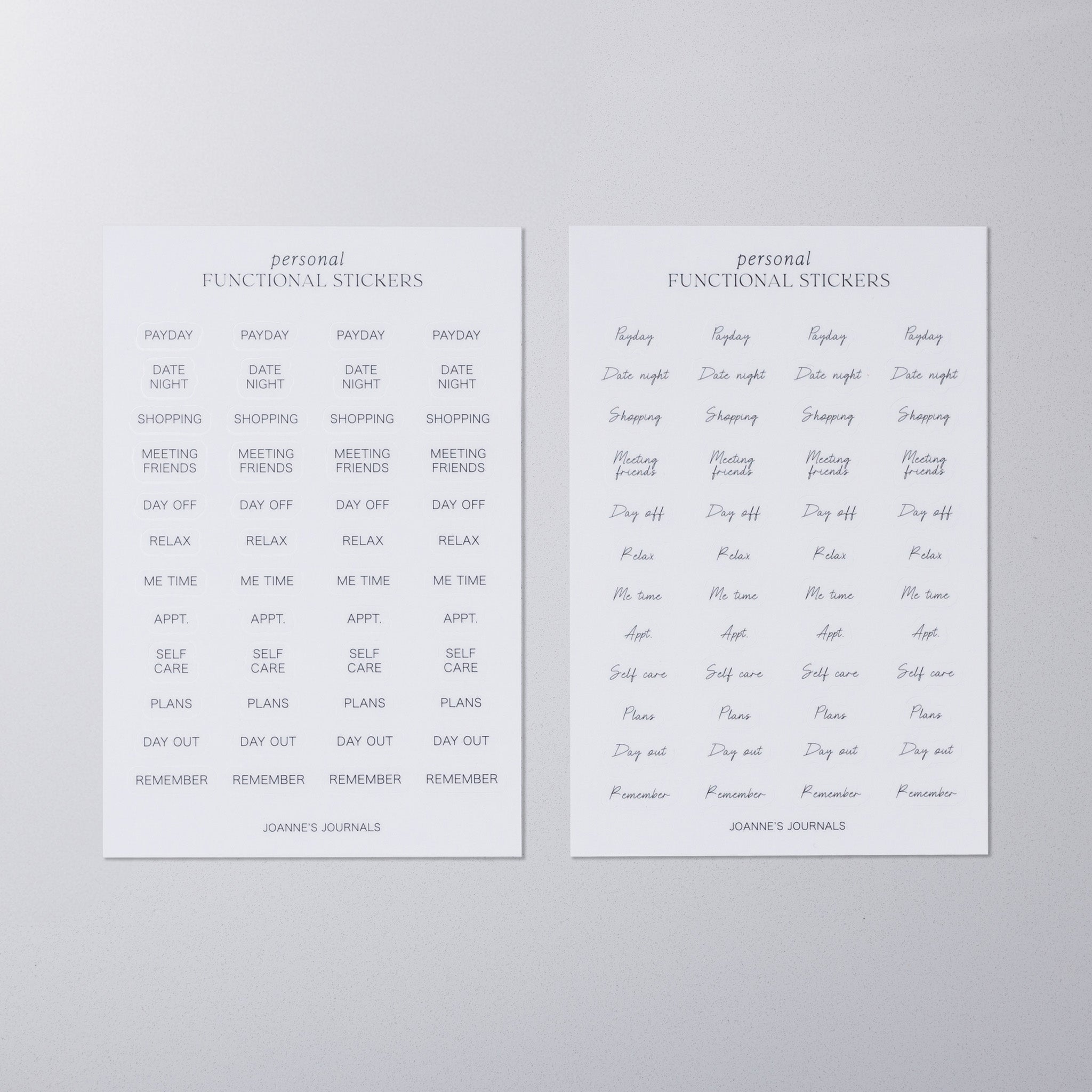 Transparent Planner Stickers (Pack Of 2)
