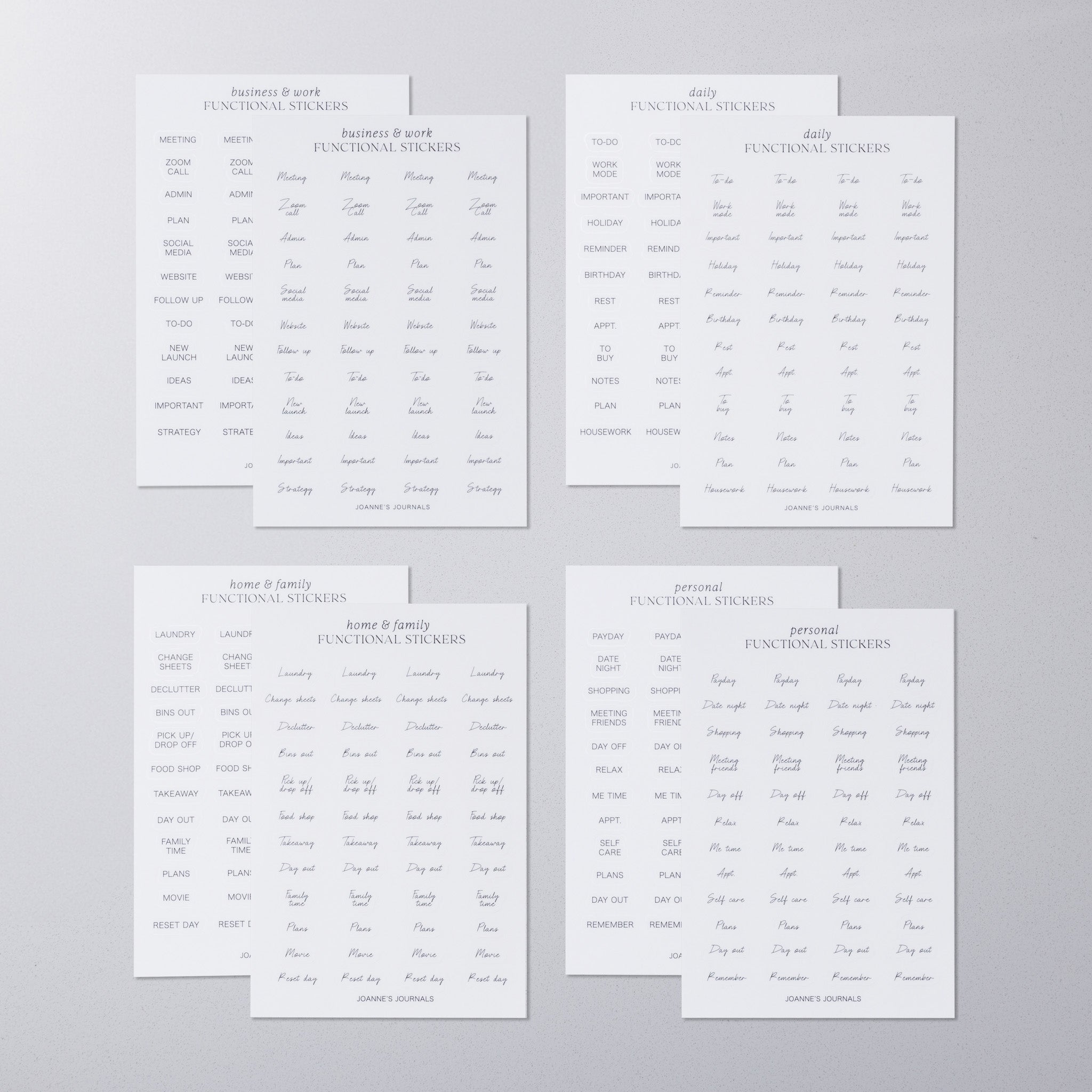 Transparent Planner Stickers (Pack Of 2)