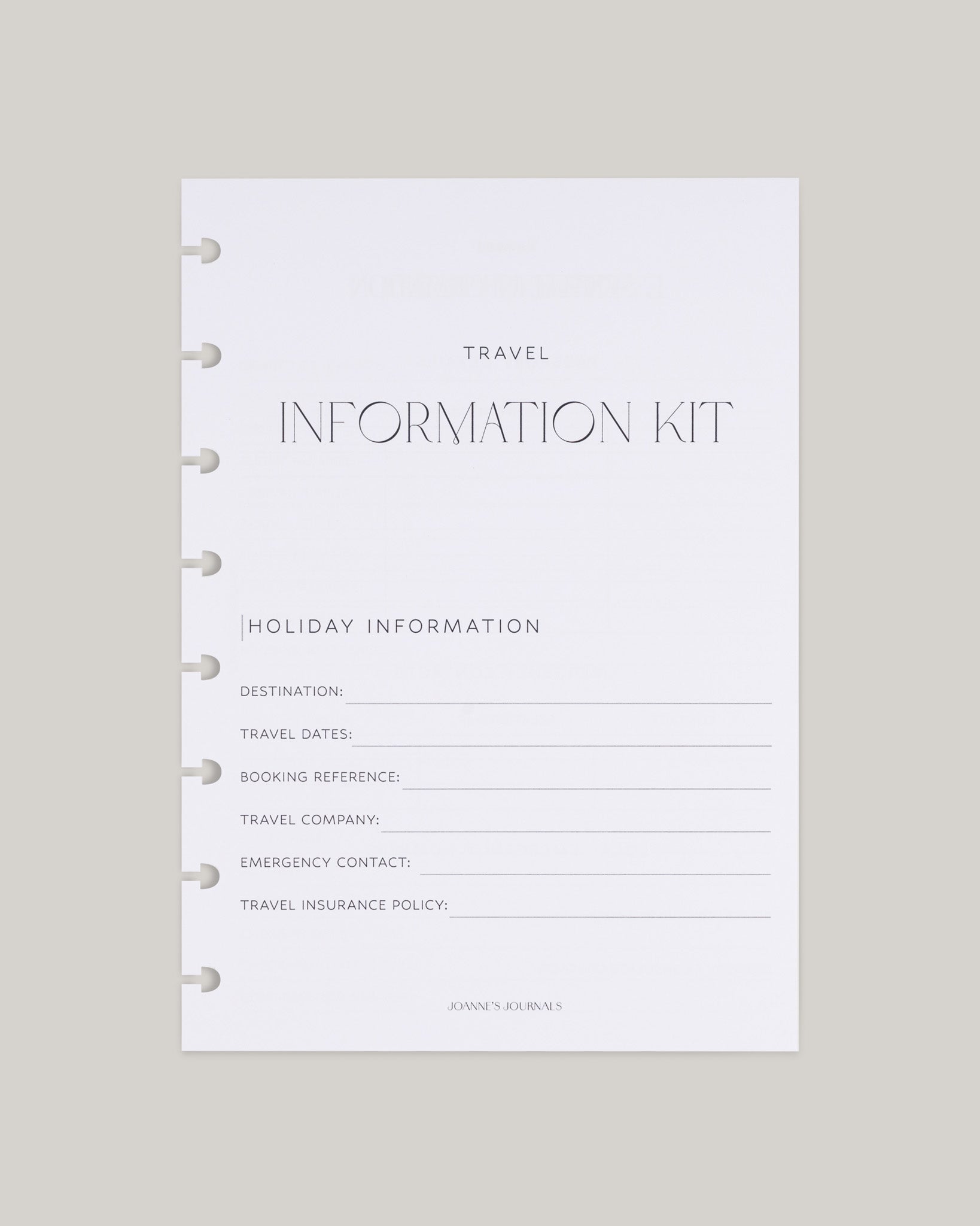 Travel Information Kit